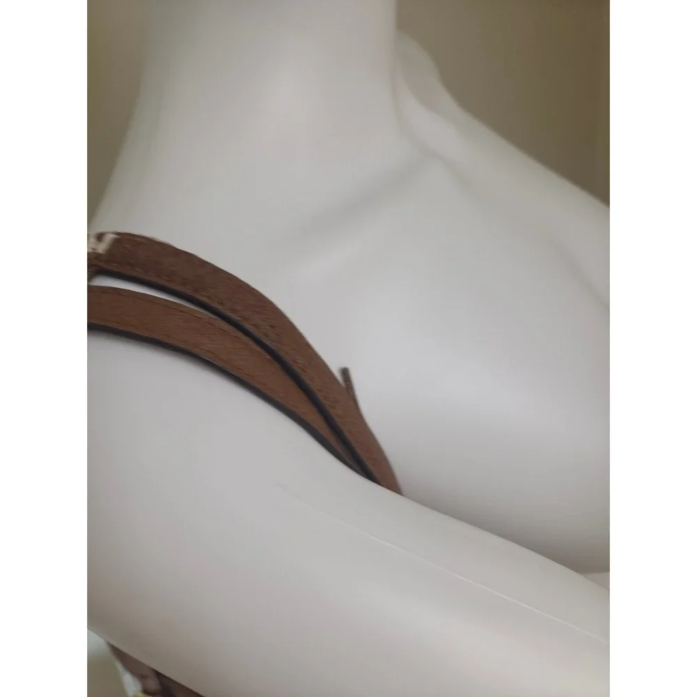 Michael Kors Voyager East West Tote Bag White MK Monogram Brown Trim